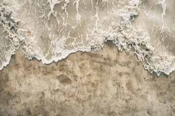 Sandy beach background top view with visible sand texture. Backdrop for mockups and advertising.