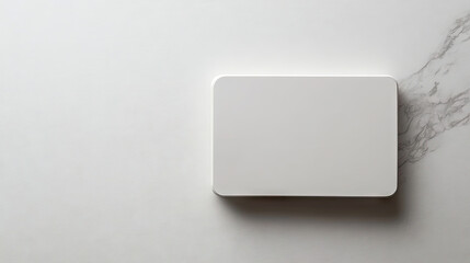A blank, white rectangular card with rounded corners