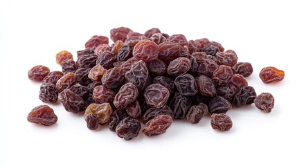 Fototapeta premium A close-up of a pile of raisins, a dried fruit that shows off its natural, sweet and healthy qualities, perfect as a delicious snack or dessert ingredient.