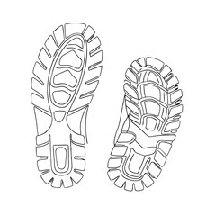 Line art of Footprint vector illustration 