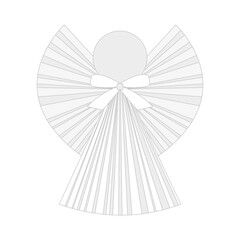 Illustration showing a silhouette of a Christmas angel on a white background