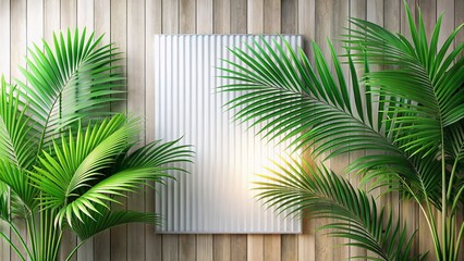 Green Palm & Reeded Glass Spa Banner
