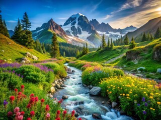 Obraz premium Hiking Adventure Therapy: Nature's Healing Power - Stunning Scenery