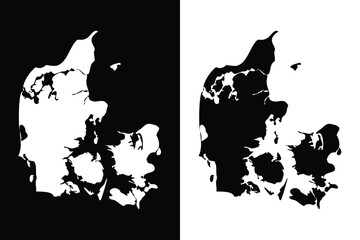 Map of Denmark, Flag of Denmark national country symbol illustration Vector, Rectangle Denmark flag illustration, Flat vector illustration
