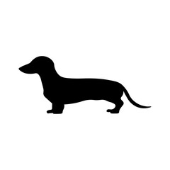 Dog silhouette isolated on white background. Dachshund silhouette 9