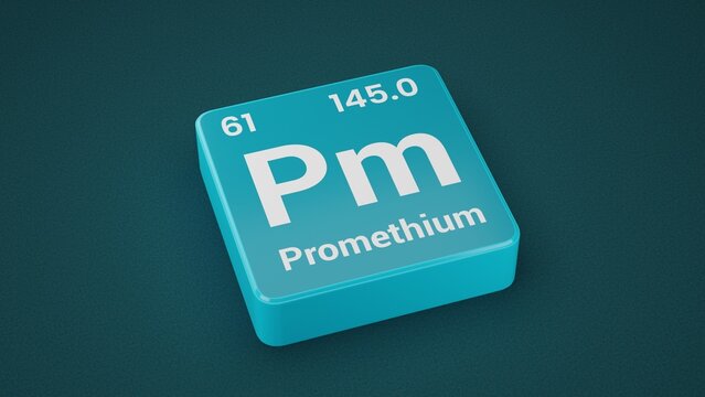 Promethium element on the Periodic table. 61th Element of the Periodic table elements