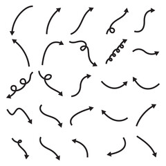 Set of hand draw arrow icon, hand drawn doodle arrow symbol