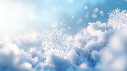 Sparkling Snowflakes Glistening In Winter Wonderland