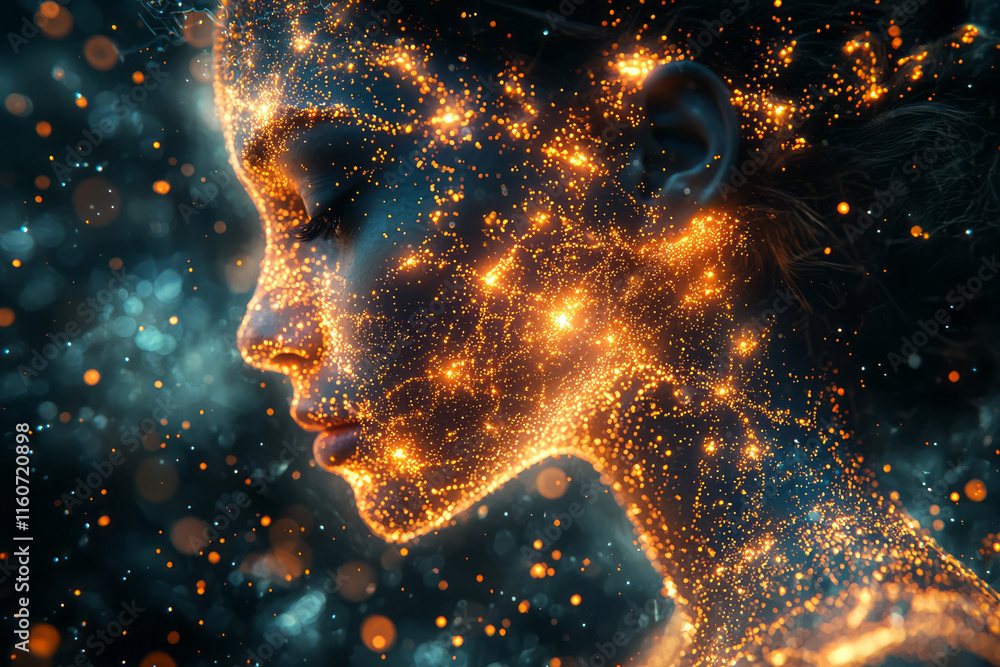 Leinwandbilder a conceptual image of artificial intelligence represented as a glowing neural network,