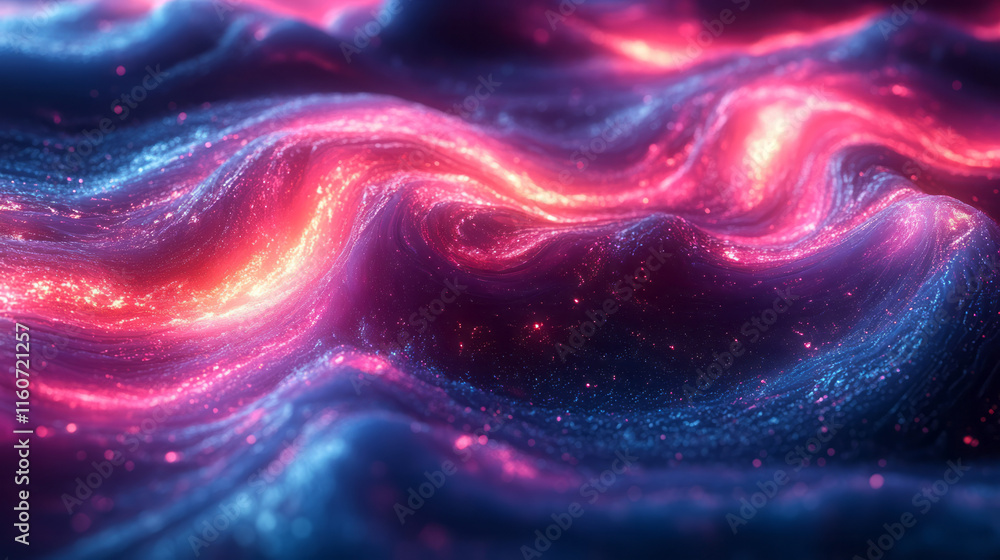 Aufkleber glowing liquid waves creating a mesmerizing pattern,