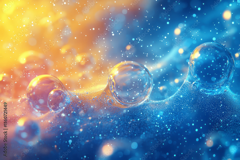 Aufkleber Abstract liquid orbs pulsating and shifting in size,