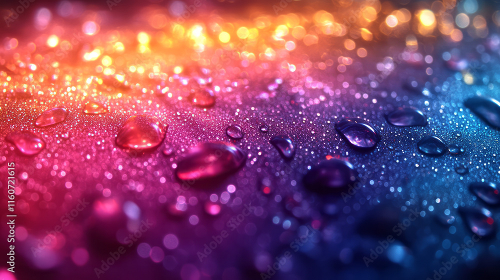 Poster A cascade of liquid droplets forming abstract patterns,