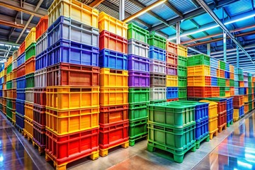 Organized Warehouse Storage Bins - AI Photorealistic