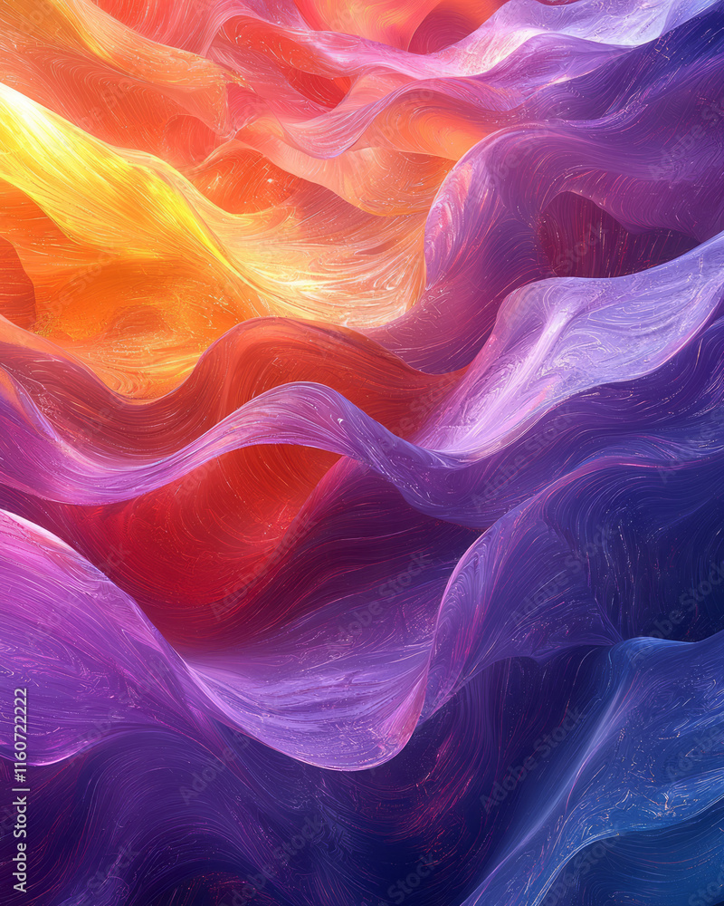 Poster abstract metallic arches intertwined in a surreal composition,
