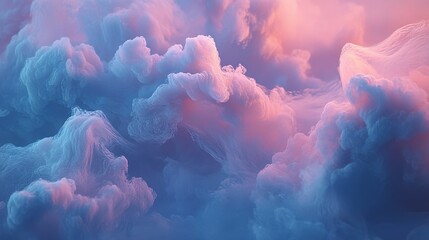 Blurry abstract cloud effect with soft pink and blue hues, glowing and ethereal
