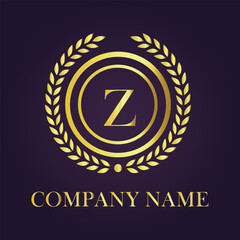 Letter Z luxury gold logo concept