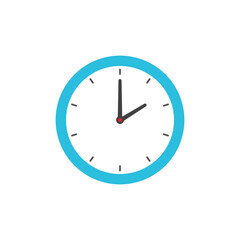 Wall clock flat vector clip art design on white background