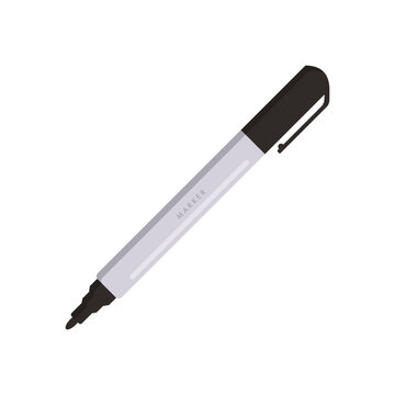 White board marker flat vector design isolated on a white background