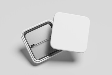 Pin Mockup on white 3D rendering
