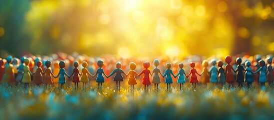 Fototapeta premium Unity and Harmony: A Colorful Gathering of Figurines in a Serene Setting