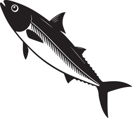 Sardine fish silhouette vector illustration with black color design on a white background.