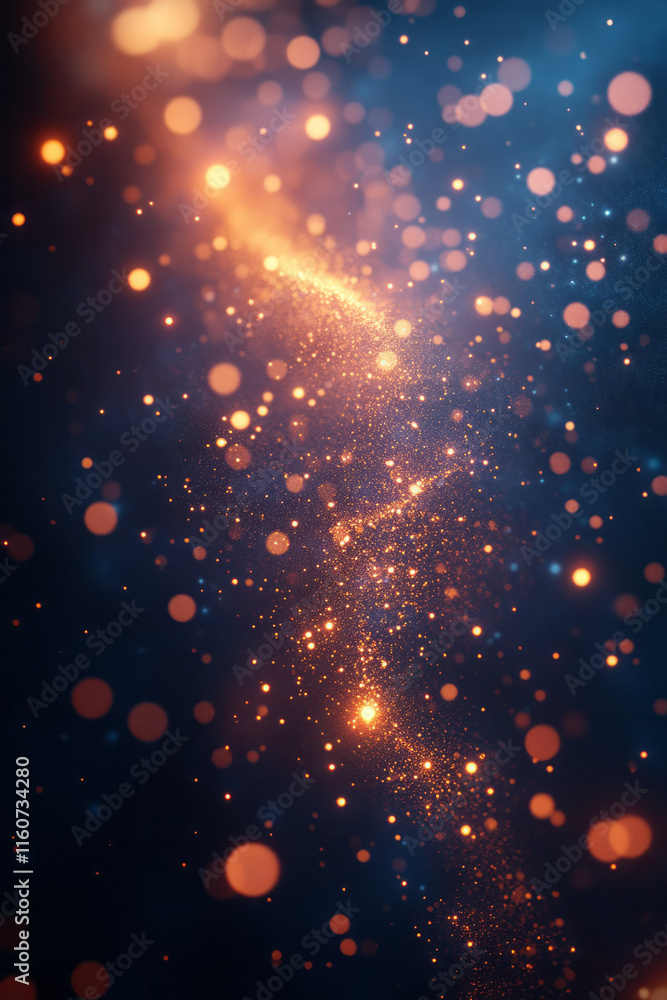 Aufkleber a surreal depiction of abstract thoughts as glowing particles floating in space,