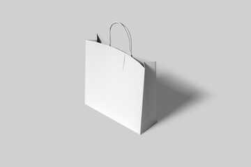Paper Bag Mockup on white 3D rendering