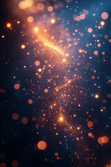 Obraz premium A surreal depiction of abstract thoughts as glowing particles floating in space,