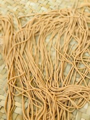 close up of pasta noodles 