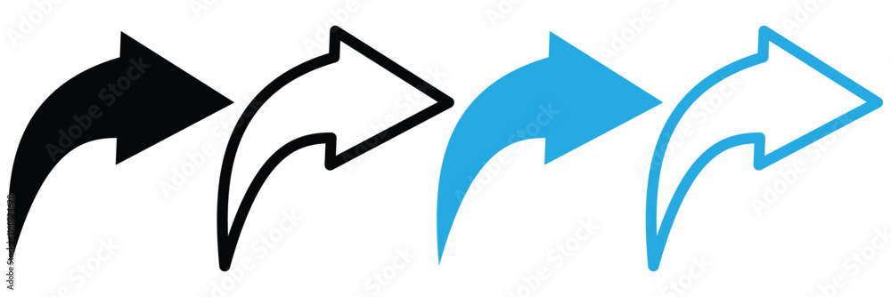 Poster share arrow icon vector isolated. sharing sign and symbol. turn arrow icon.