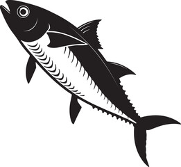 Anchovy fish silhouette vector illustration with black color design on a white background.