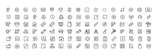 Mega set of icons in trendy line style.