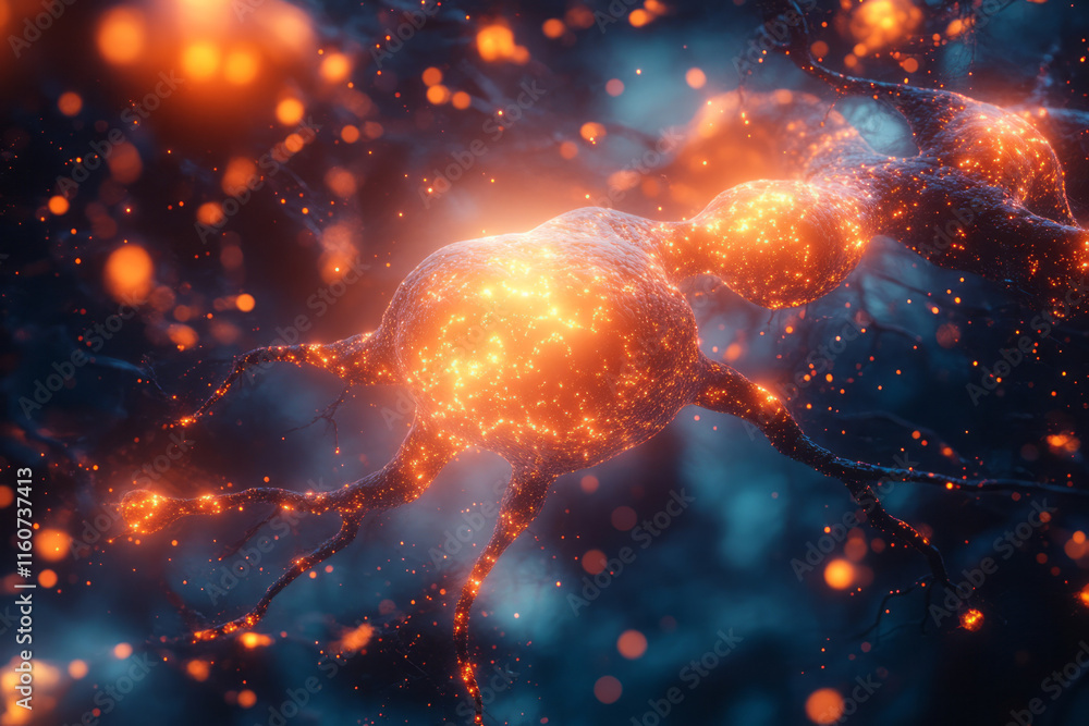 Poster a surreal visualization of glowing neural pathways forming a radiant web,
