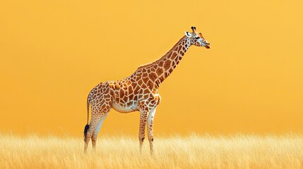 Obraz premium A giraffe illustration isolated on a background, perfect for posters, postcards, or printing