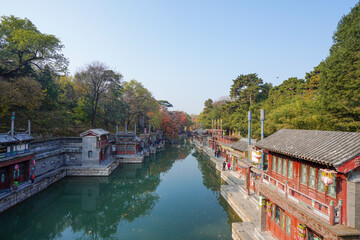 Scenery of Suzhou River in Summer Palace of Beijing.