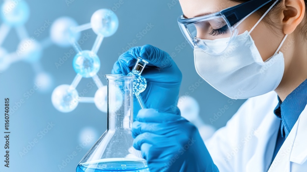 Aufkleber scientist conducting an experiment in a laboratory setting.