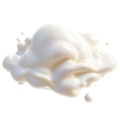 cream on white milk isolated