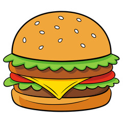 hamburger on a white background