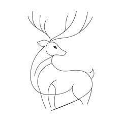 Elegant Deer Line Art Vector Illustration