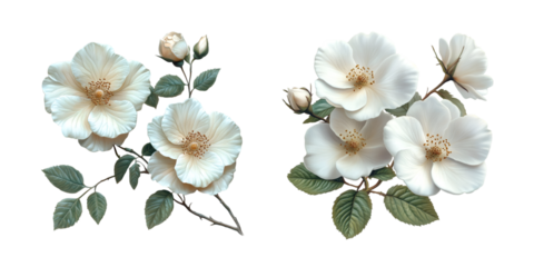 white flower isolated on white background