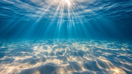 The Sun Shines Through The Ocean Water.