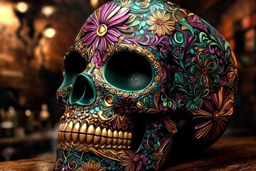 Obraz premium Unique Mexican Decorative Skull Design