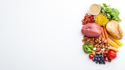 A colorful assortment of fresh ingredients arranged artistically.