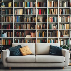 a bookcase full of books