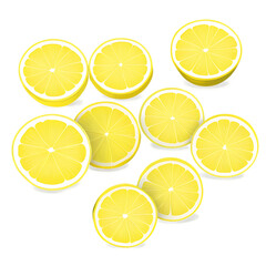 Fototapeta premium lemon slices isolated on white