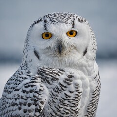 A snowy owl-inspired airbird with icy, frosty accents.