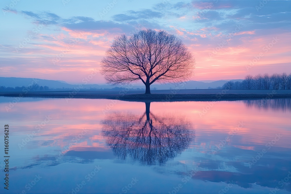 Canvas Prints sunset on the lake