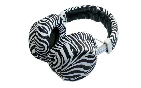 Zebra Stripe Headphone on transparent background.PNG