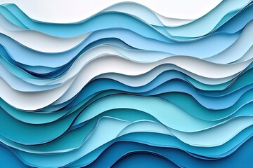 Fototapeta premium An abstract paper - cut piece resembling flowing water with soft curves and gradients