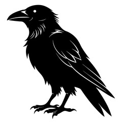 Obraz premium Common Raven silhouette vector style printable png